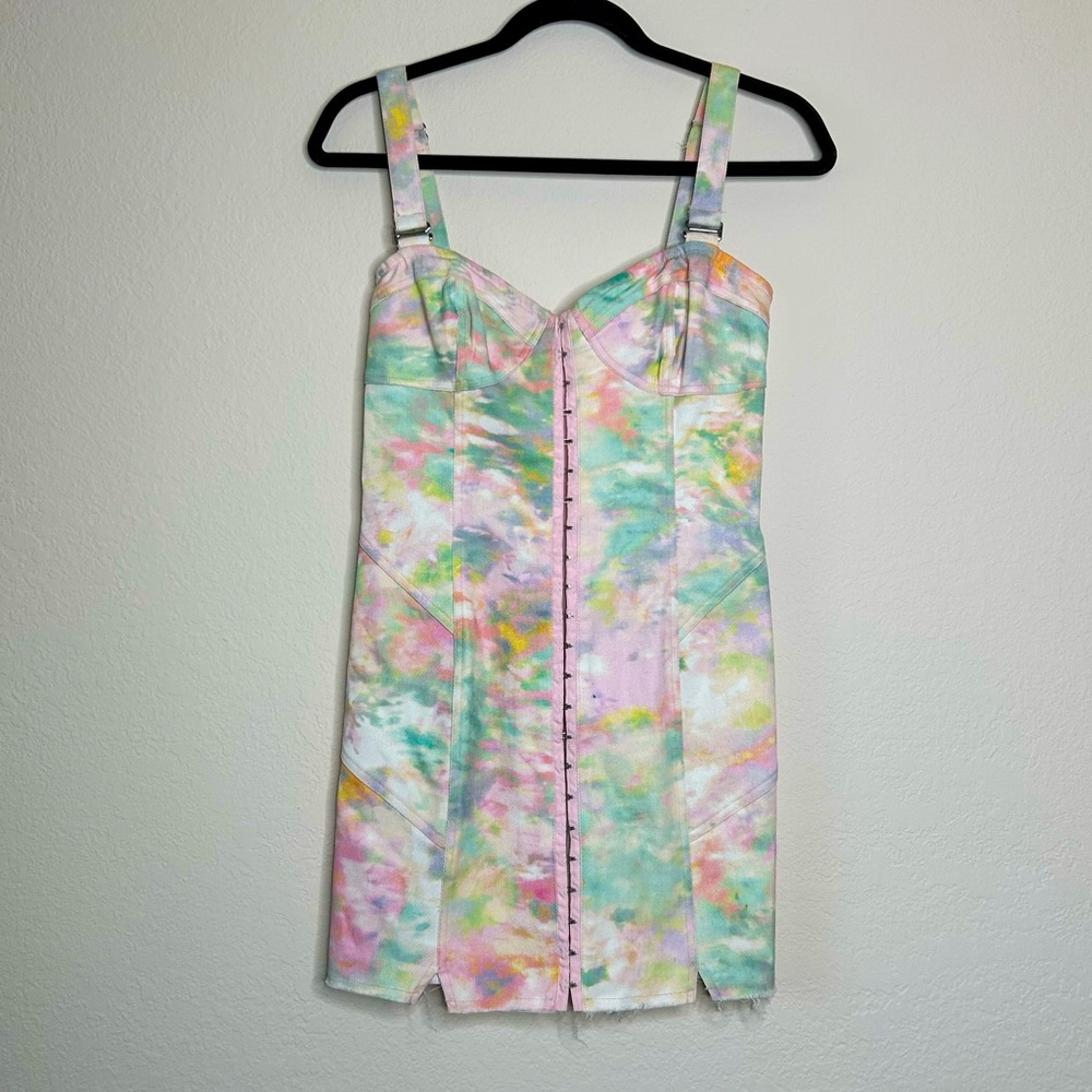 For love & lemons water color tie dye mini dress